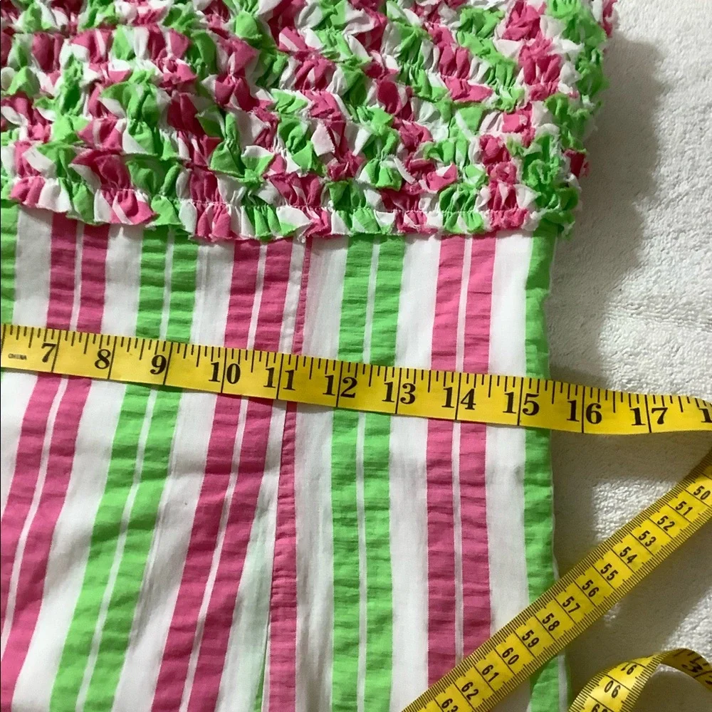Lilly Pulitzer Strapless Pink & Green Striped Sundress - Picture 13 of 14